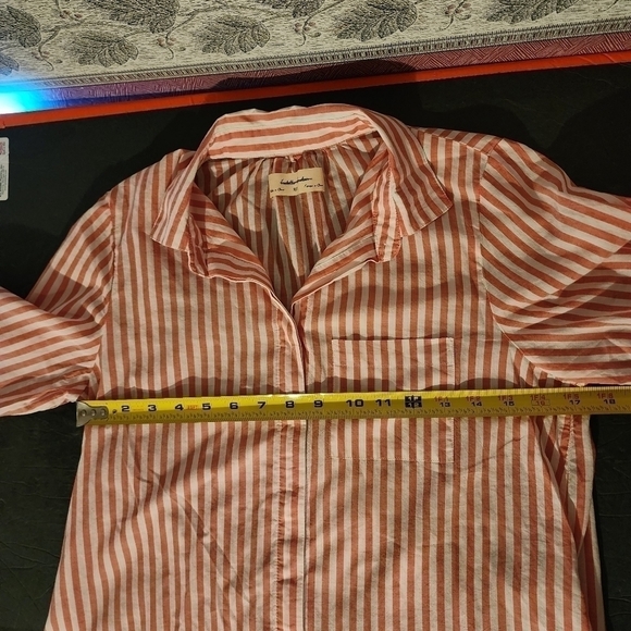 Isabella Sinclair Wellesley Striped Top XS Red White Anthropologie - Picture 7 of 9